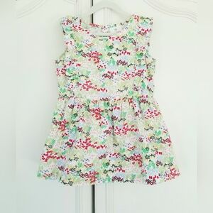 Hanna Andersson Floral Garden Ruffle Sleeveless Cotton Tunic Top Girls 140 US 10